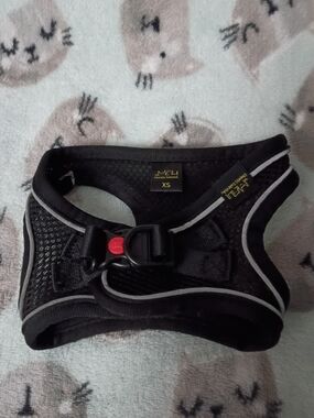 XS Black Small Pet Harness with Reflective Trim By Friends Forever